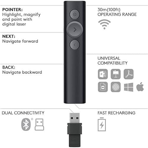 Logitech Spotlight Wireless Presentation Remote | Discount Sale thumbnail 3